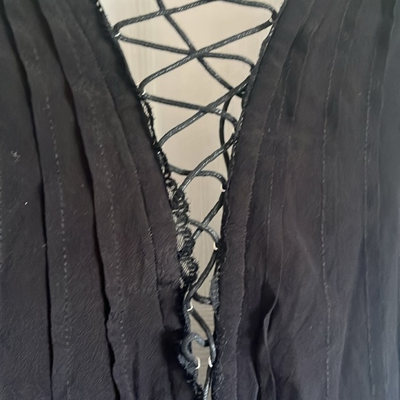 Cocktail Lace-Up Mini Dress Witch Whimsigoth LBD Romantic Lola Rose Sexy Lace - Picture 7 of 13